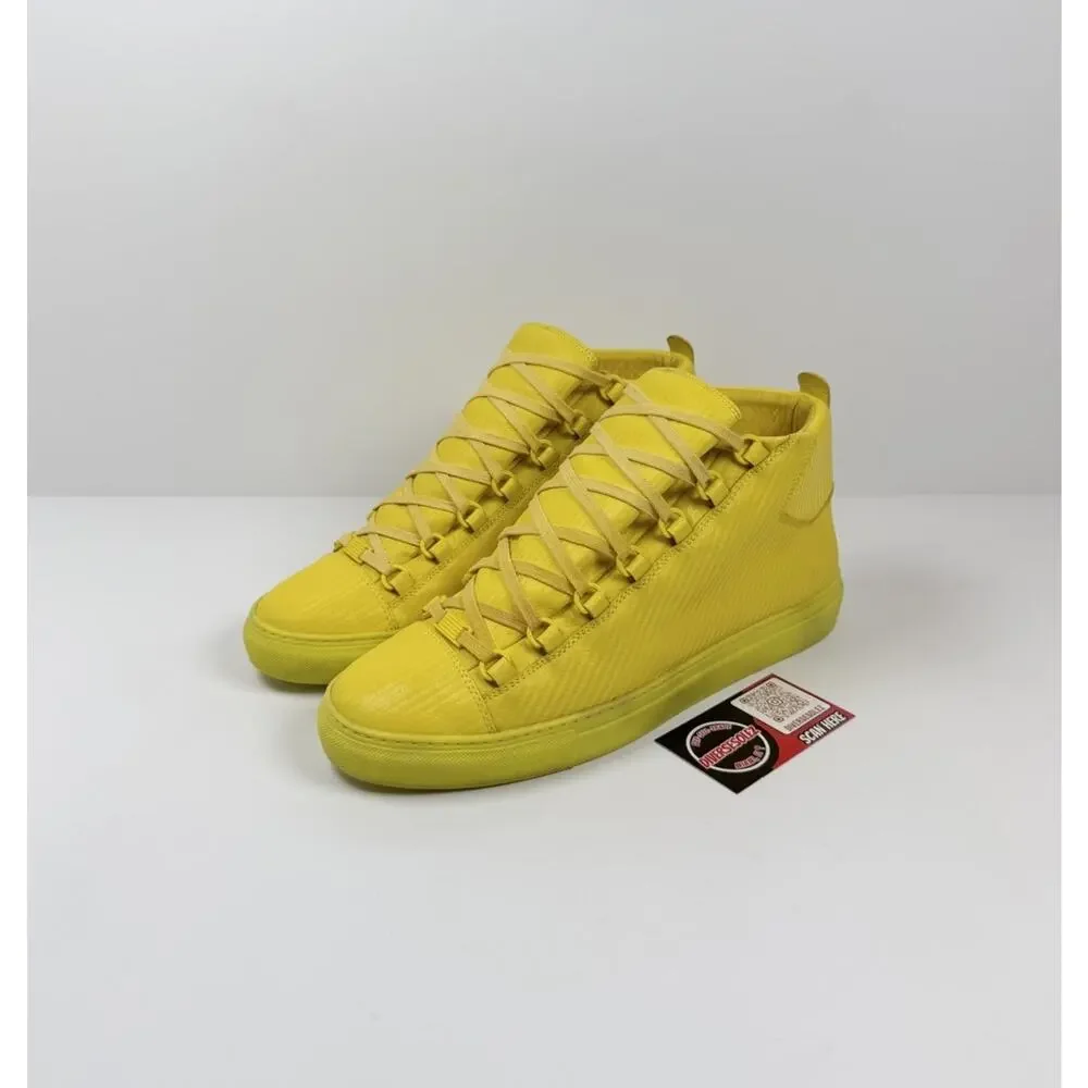 Balenciaga Arena Yellow Leather High Top
